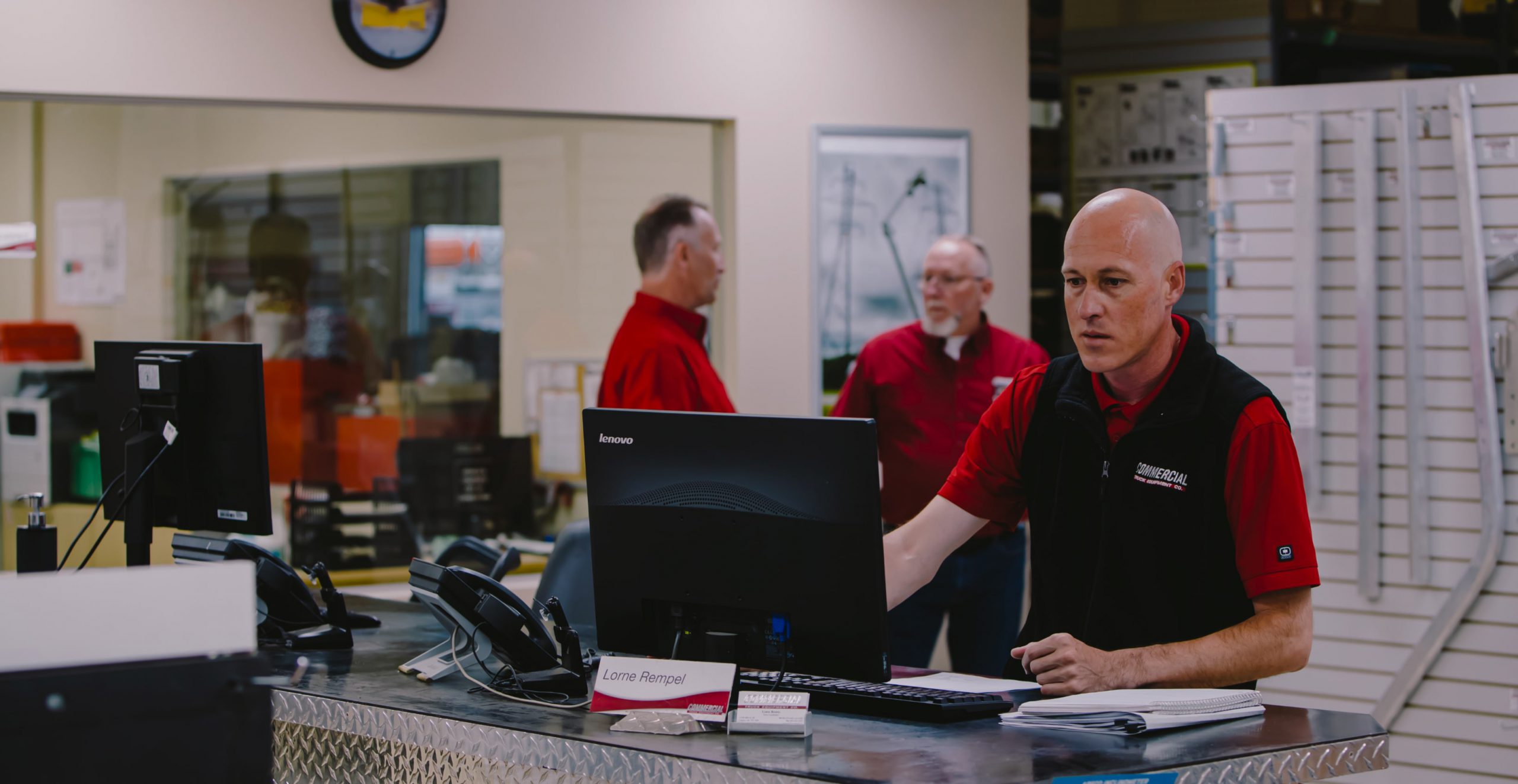 Employees working